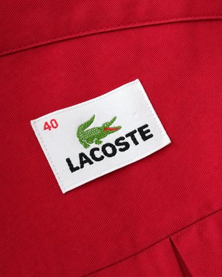 Camisa Lacoste Vintage Roja Algodón Talla 40