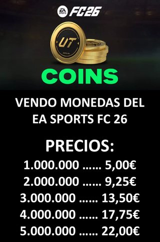 Vendo EA FC Coins (monedas) del EA FC 26 de PC