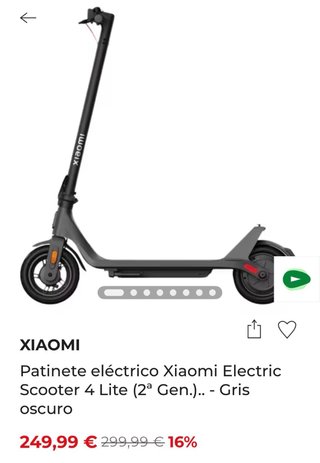 Patinete Eléctrico Xiaomi Scooter 4 Lite