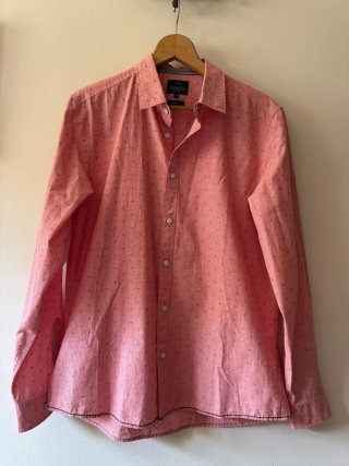 Camisa Tiffosi rosa con puntos azules Talla XL