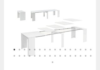 Mesa consola extensible blanca