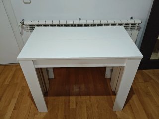 Mesa consola extensible blanca