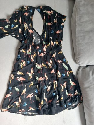 Vestido estampado de pájaros