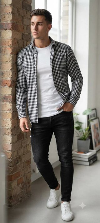 Camisa o sobrecamisa H&M cuadros Vichy Talla S