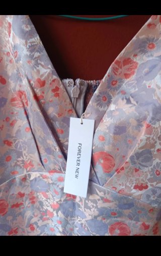 Vestido Forever New Talla 14 Floral Lila