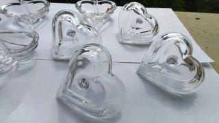 Elegante Porta Anelli  Cuore in Cristallo