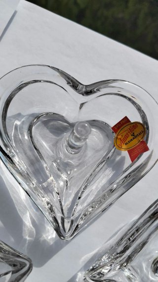 Elegante Porta Anelli  Cuore in Cristallo
