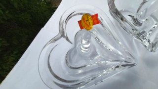 Elegante Porta Anelli  Cuore in Cristallo