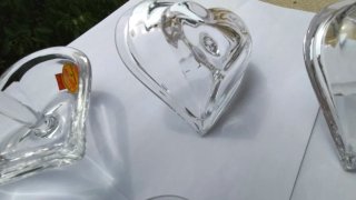 Elegante Porta Anelli  Cuore in Cristallo