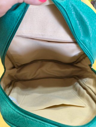 Zainetto donna verde con fantasia floreale