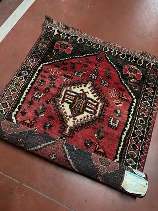 Alfombra Persa Lana Roja y Gris
