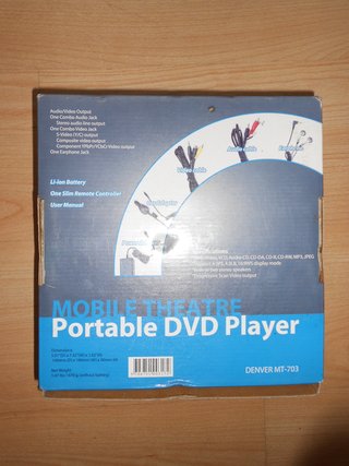 DVD PORTATIL DENVER con ACCESORIOS / NO FUNCIONA