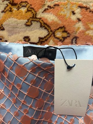 Falda Zara lentejuelas azul