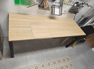 Mesa cocina/salón madera y metal tipo industrial