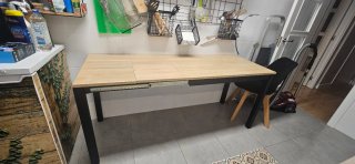 Mesa cocina/salón madera y metal tipo industrial