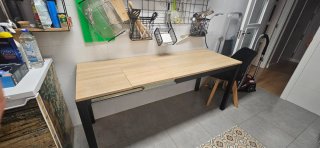 Mesa cocina/salón madera y metal tipo industrial