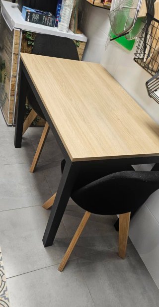 Mesa cocina/salón madera y metal tipo industrial