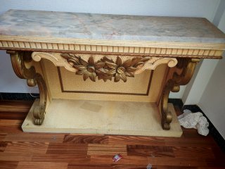 Consola Entrada Elegante Mármol y Madera