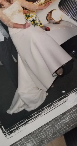 Vestido de Novia Romántico Dorado y Blanco