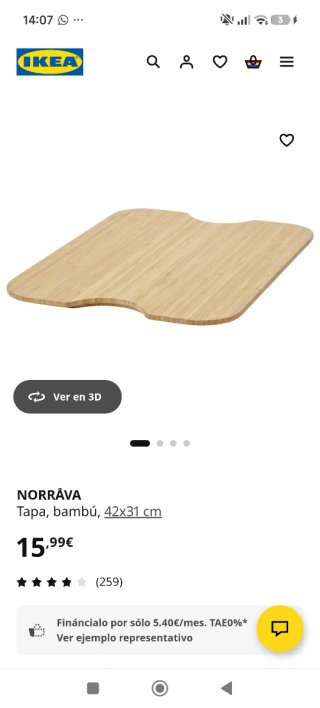 CARRITO NEGRO RASKOG + TAPA DE BAMBÚ NORRAVA