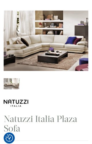 Sofá Natuzzi Esquinero Beige Piel
