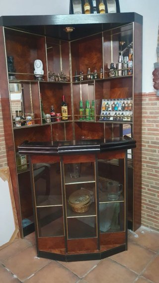 Mueble Bar Madera y Cristal