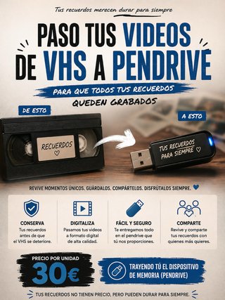 Paso tus videos de VHS a Pendrive