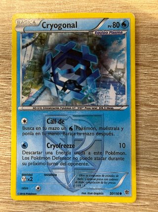 Carta Pokémon Cryogonal 30/116 Equipo Plasma