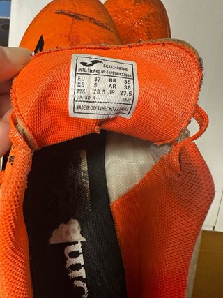 Botas de fútbol niño naranjas T.37