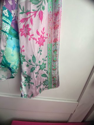Camisa Zara Satén Estampada