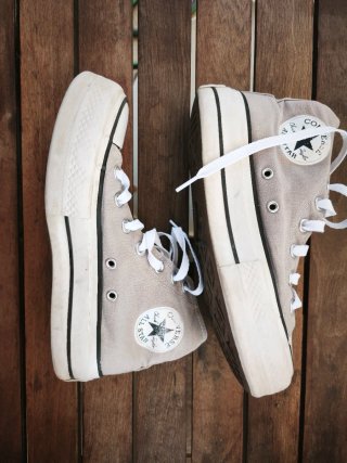 Converse Bota Plataforma Talla 37 Beige