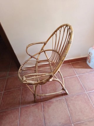 Silla de bambú/mimbre estilo ratán