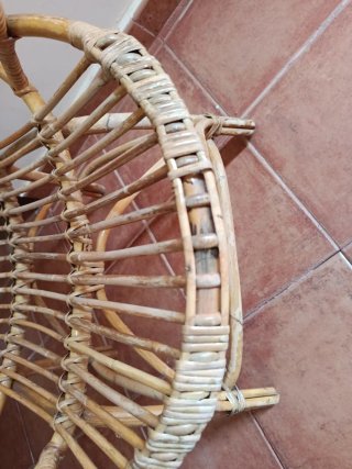 Silla de bambú/mimbre estilo ratán