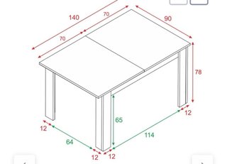 Mesa de comedor extensible madera y blanco