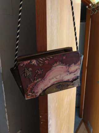 Bolso vintage piel cocodrilo marrón