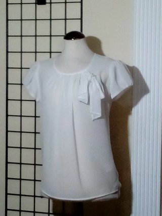 Blusa blanca mujer manga corta talla 38