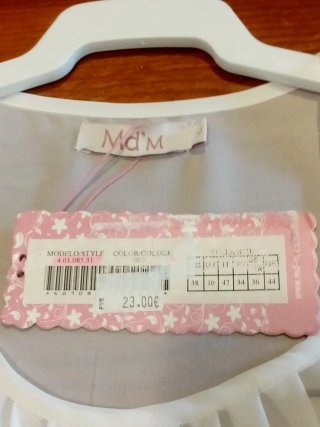 Blusa blanca mujer manga corta talla 38