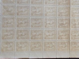 Pliego completo de 100 sellos Tánger de 50 c. 1927