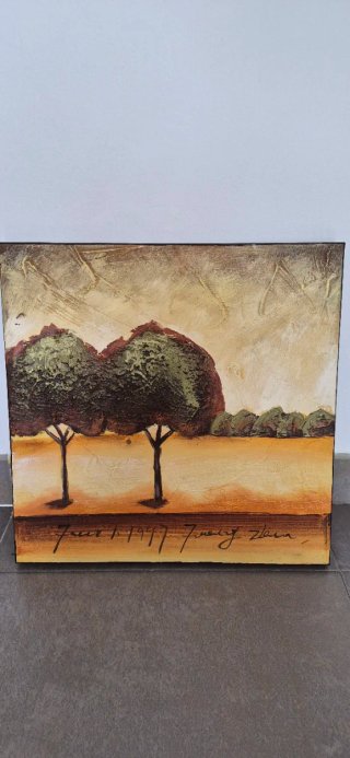 Cuadros campo con árboles pintados
