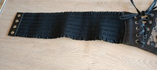 Cinturón Corsé Piel Sintética Encaje Negro