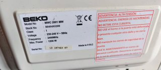 Microondas Beko MWC 2001 MW Blanco 1200W