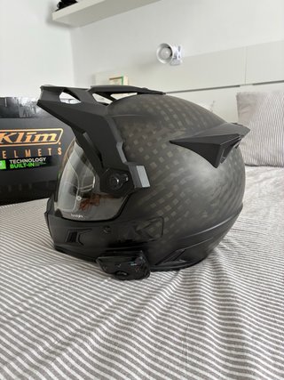 Casco Klim Krios Pro Carbono Talla M + Cardo 4X