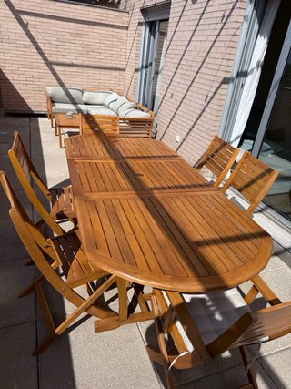 Mesa extensible jardín con 6 sillas