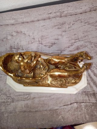 Reloj Carruaje Antiguo con Caballos