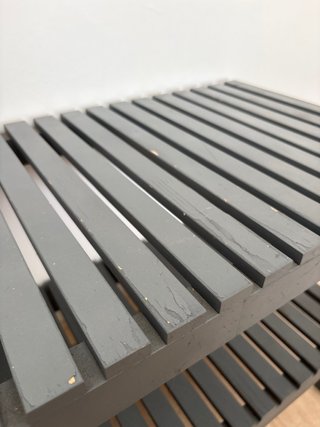 Banco de bambú gris de 2 niveles