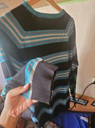 Jersey DC Rayas Azul/Negro Talla L