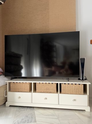 Mueble TV Blanco y Marrón Ikea