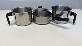 Set 3 Ollas Cocina Acero Inoxidable