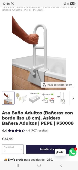 Asa de baño. Personas mayores