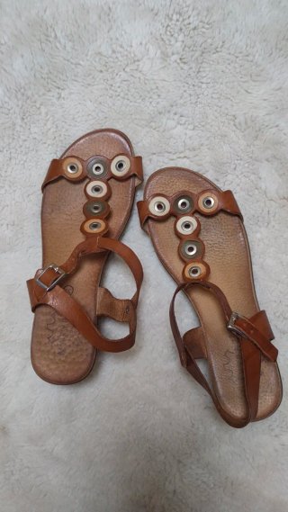 Sandalias Cuña Piel Marrón Marypaz Talla 39